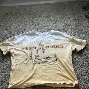 Cream Crop Top with Short Sleeves